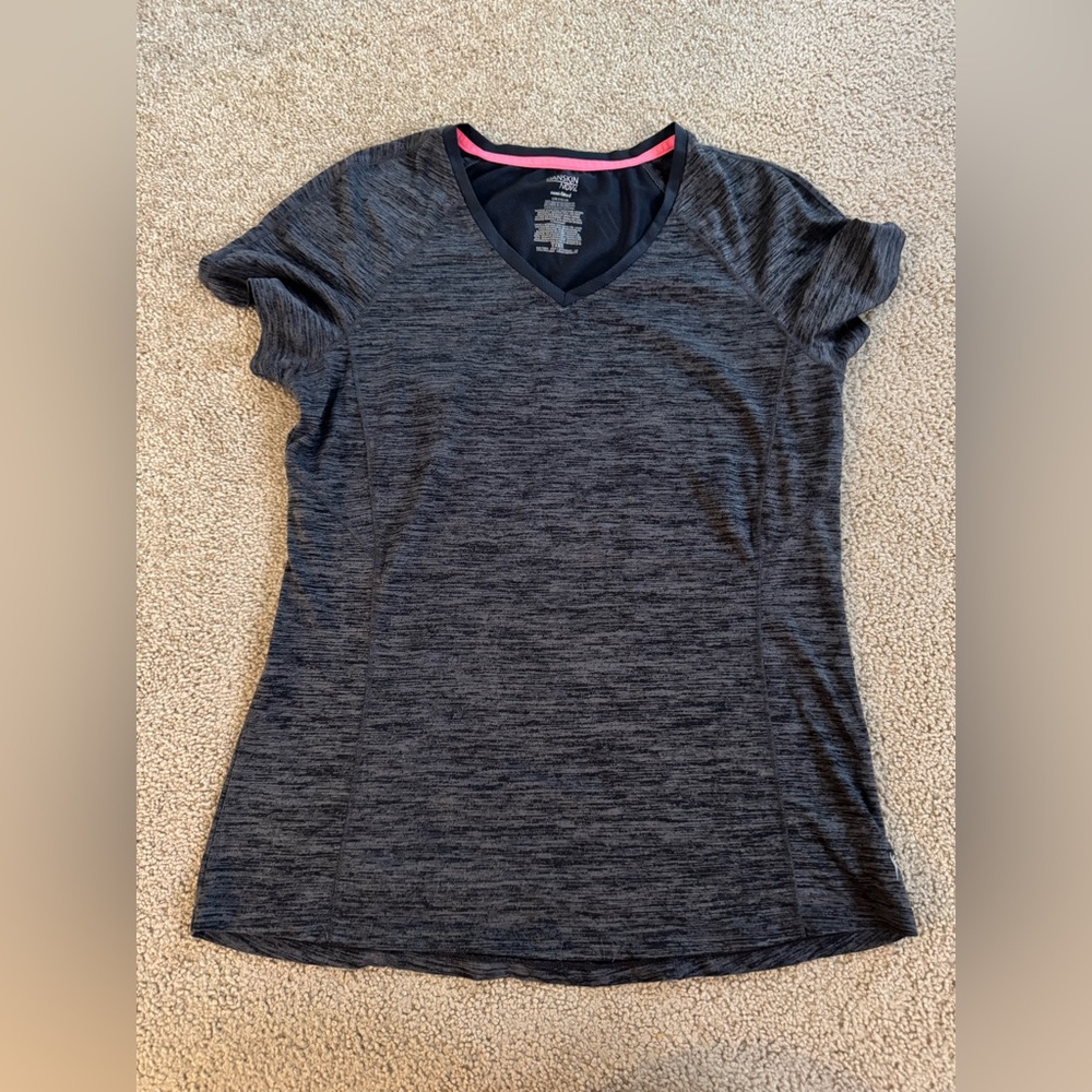 Heather Gray V-Neck Women's Top